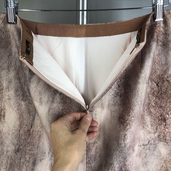 Anthro Maison Scotch Soft Flannel Purple Pink Abstract Pencil Skirt Sz 3 US L - Picture 6 of 9